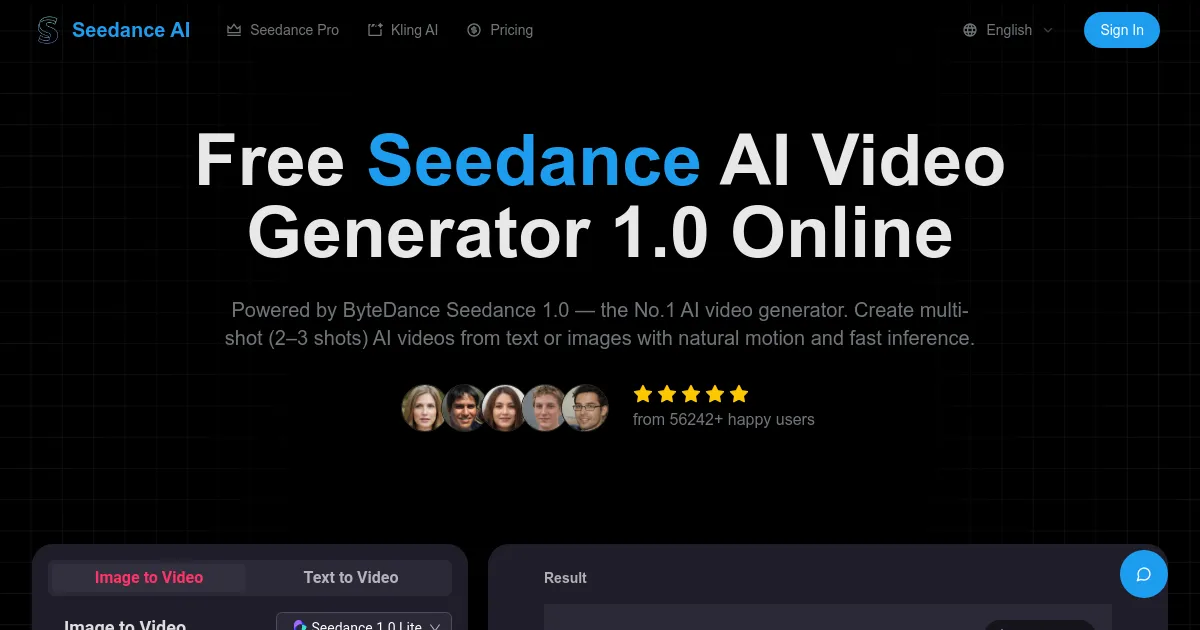 Seedance AI Video Generator 1.0 Free Online Pro by Bytedance