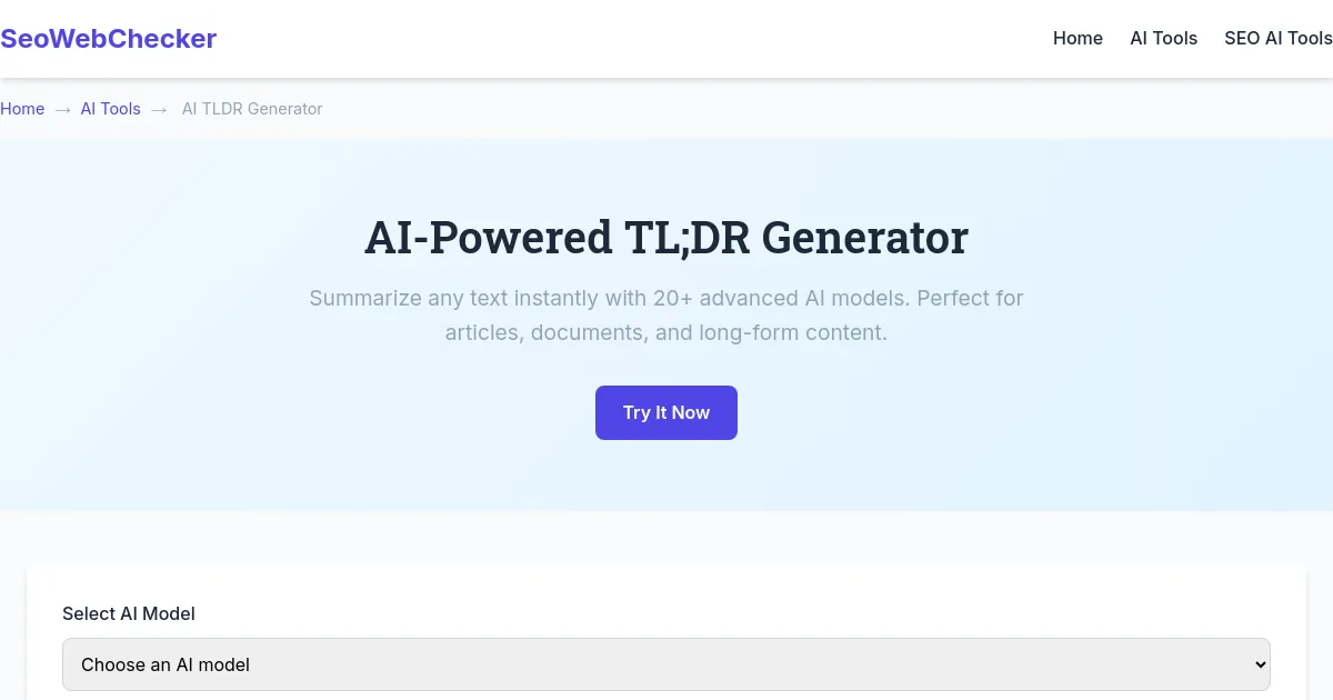AI TL;DR Generator