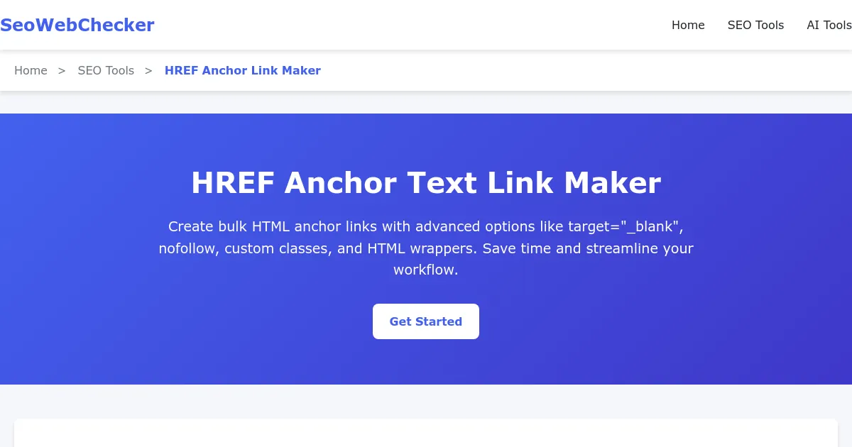 Bulk HREF Anchor Link Maker With Custom Options