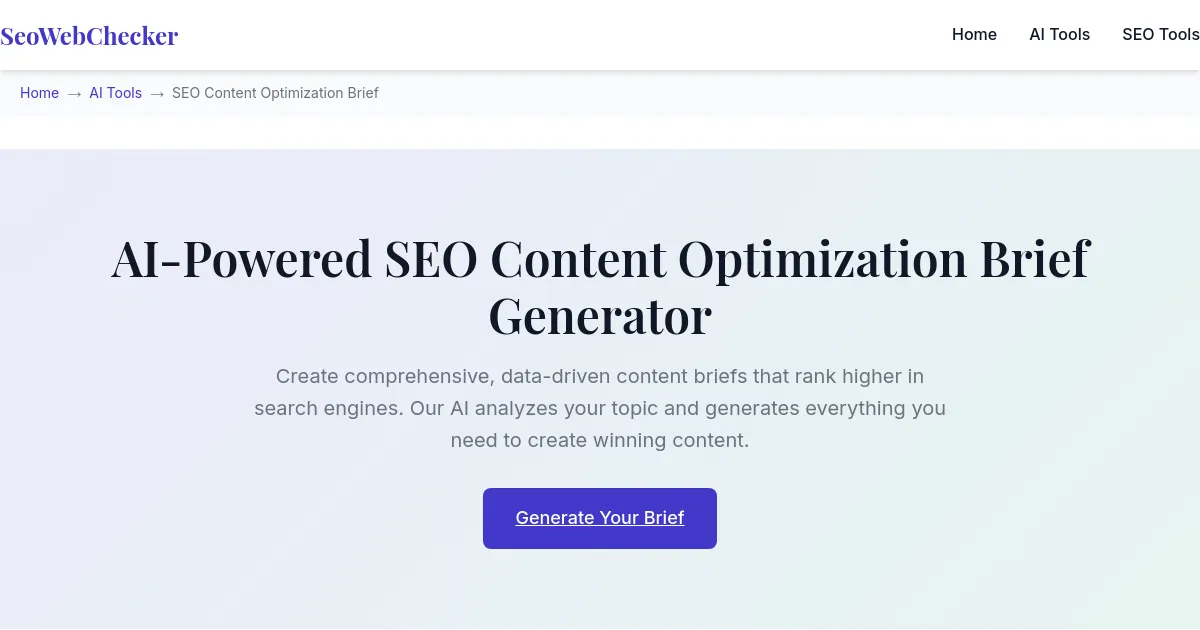 AI-Powered SEO Content Optimization Brief Generator