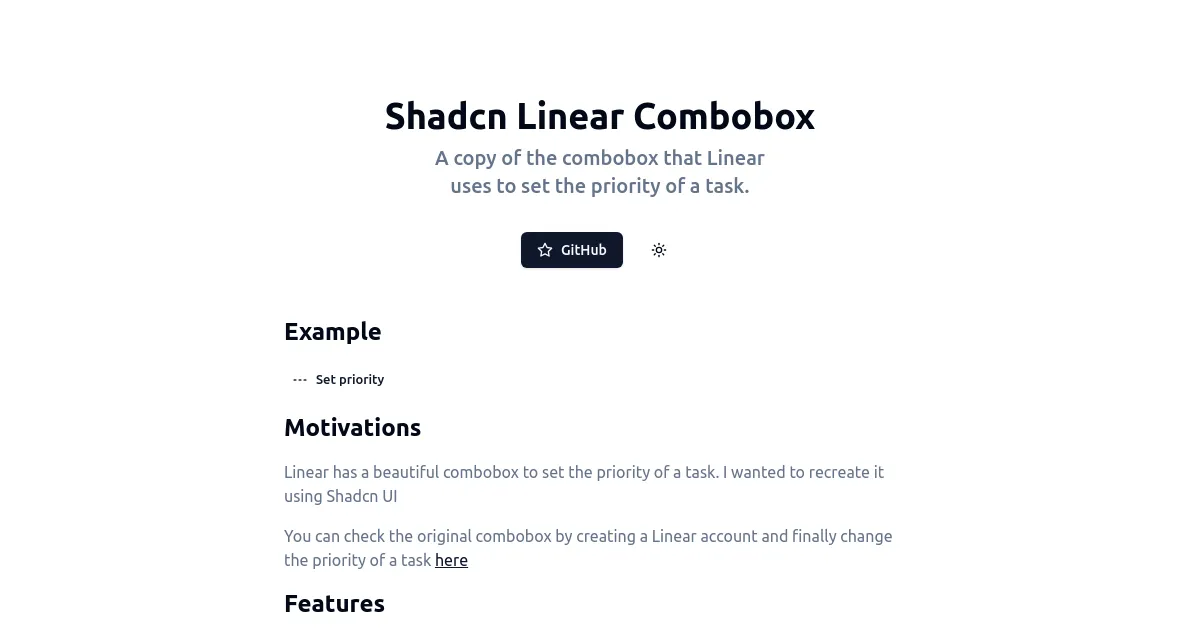 Shadcn Linear