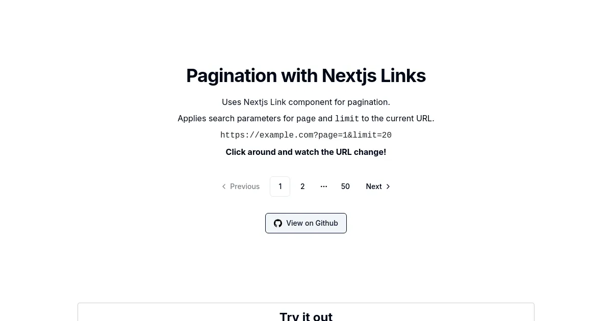 Shadcn Link Pagination