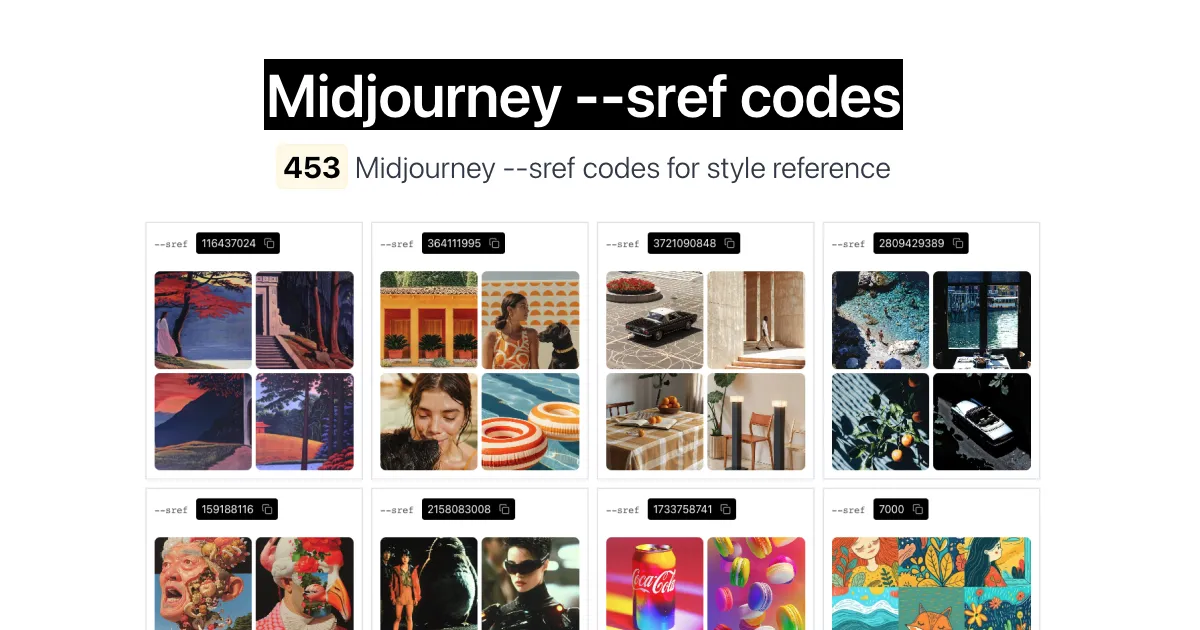 Midjourney --sref codes