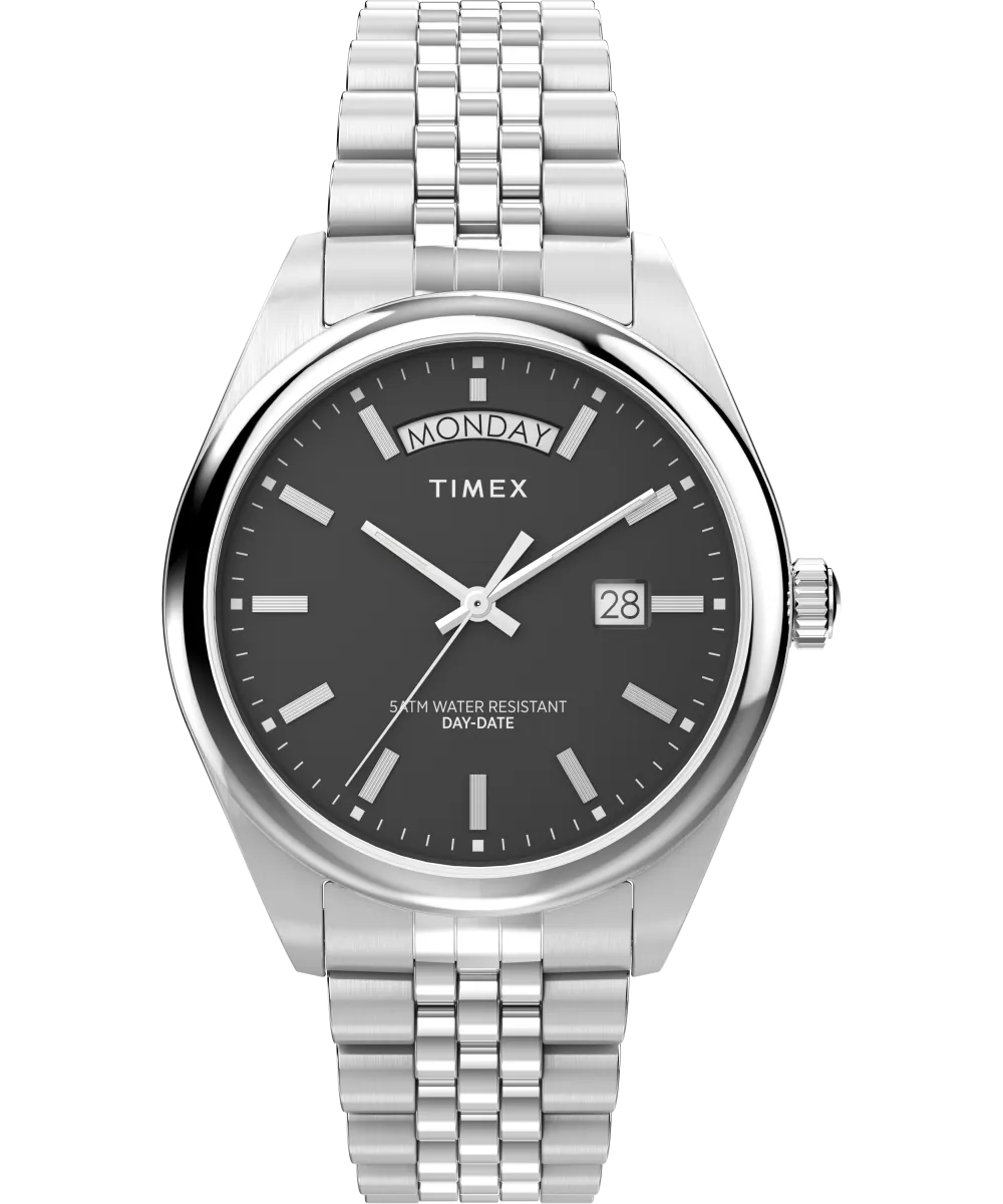 Timex Legacy Day and Date 41mm Stainless Steel Bracelet Watch