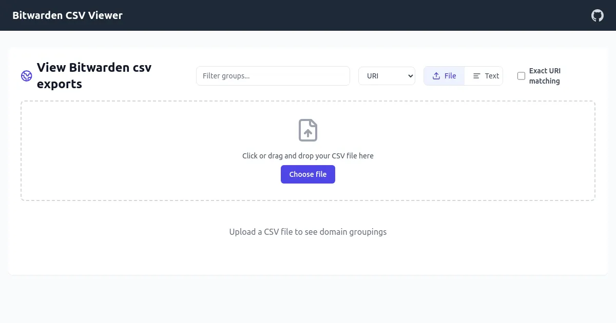 Bitwarden CSV Viewer